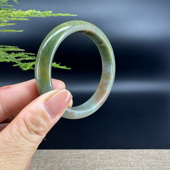 Genuine Burmese Red Green Jade Jadeite Bangle Bracelet ( 56.6mm )