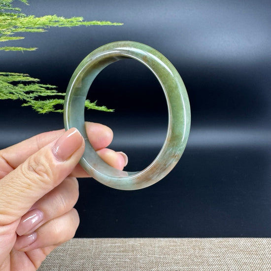 Genuine Burmese Red Green Jade Jadeite Bangle Bracelet ( 56.6mm )