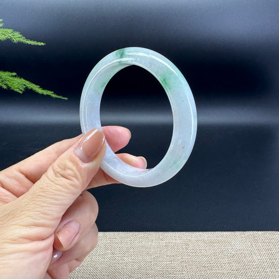 Genuine Burmese Icy Green Jade Jadeite Bangle Bracelet ( 53.1mm )