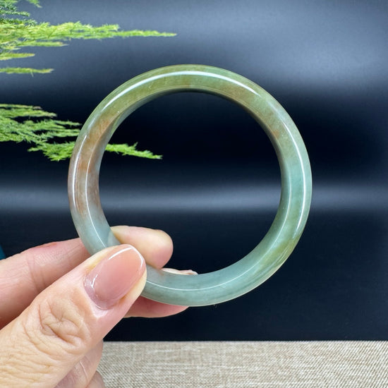 Genuine Burmese Red Green Jade Jadeite Bangle Bracelet ( 56.6mm )
