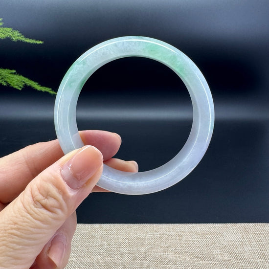 Genuine Burmese Icy Green Jade Jadeite Bangle Bracelet ( 53.1mm )