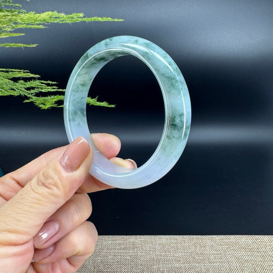 Genuine Burmese Blue Green Jade Jadeite Bangle Bracelet ( 56mm )