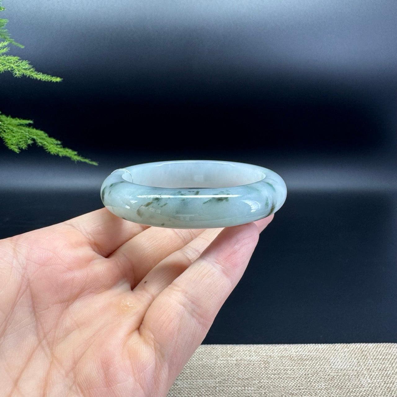Genuine Burmese Green Jade Jadeite Bangle Bracelet ( 53.1mm )
