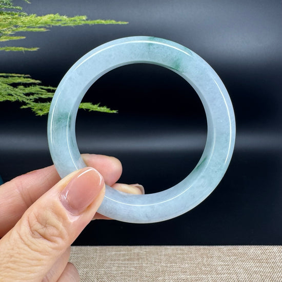 Genuine Burmese Icy Green Jade Jadeite Bangle Bracelet (56.1mm)