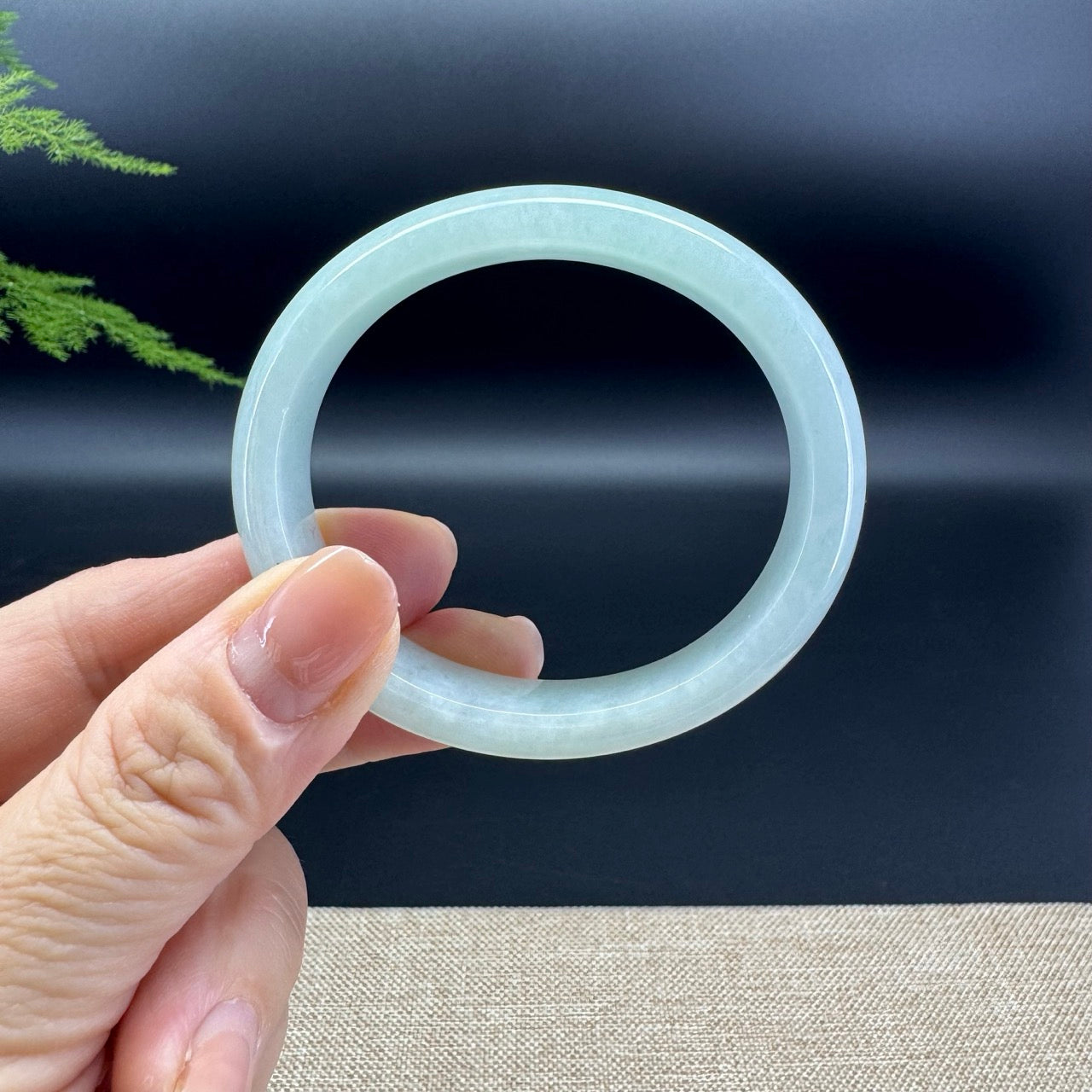 Genuine Burmese Green Jade Jadeite Bangle Bracelet ( 53.9*47.3mm )