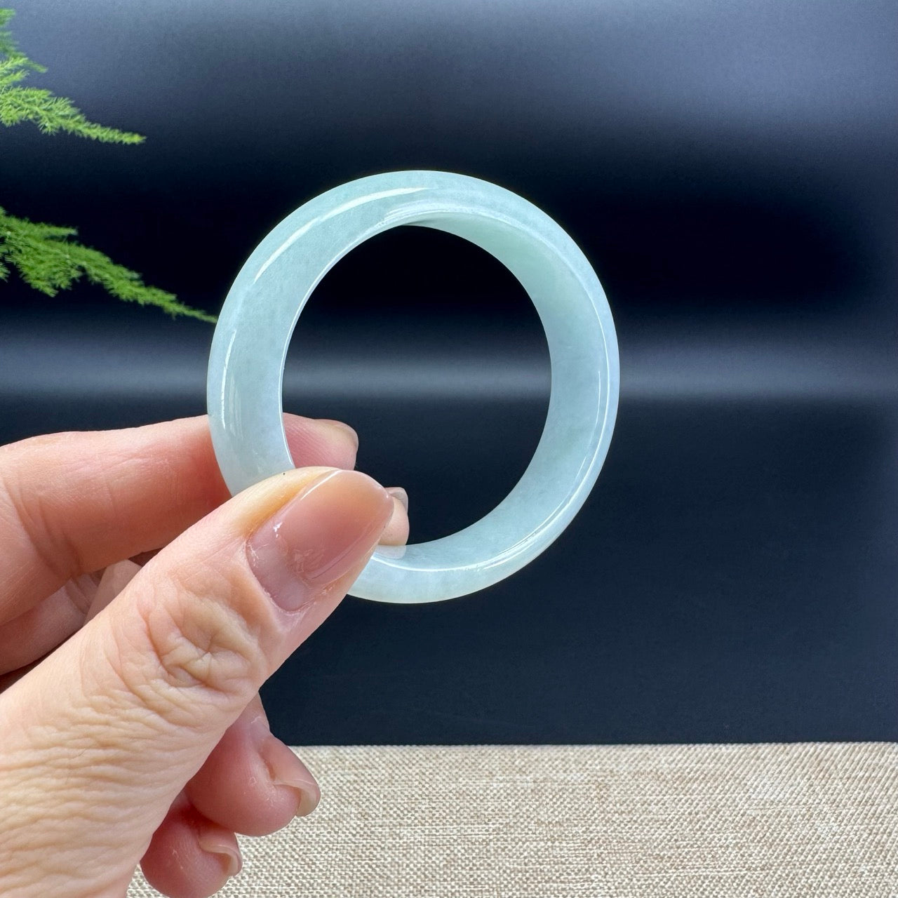 Genuine Burmese Green Jade Jadeite Bangle Bracelet ( 53.9*47.3mm )