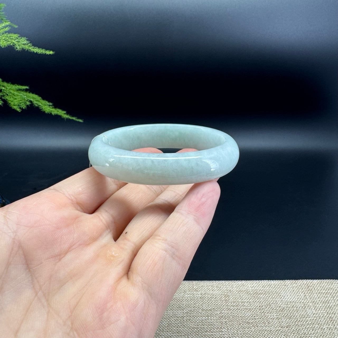 Genuine Burmese Green Jade Jadeite Bangle Bracelet ( 53.9*47.3mm )