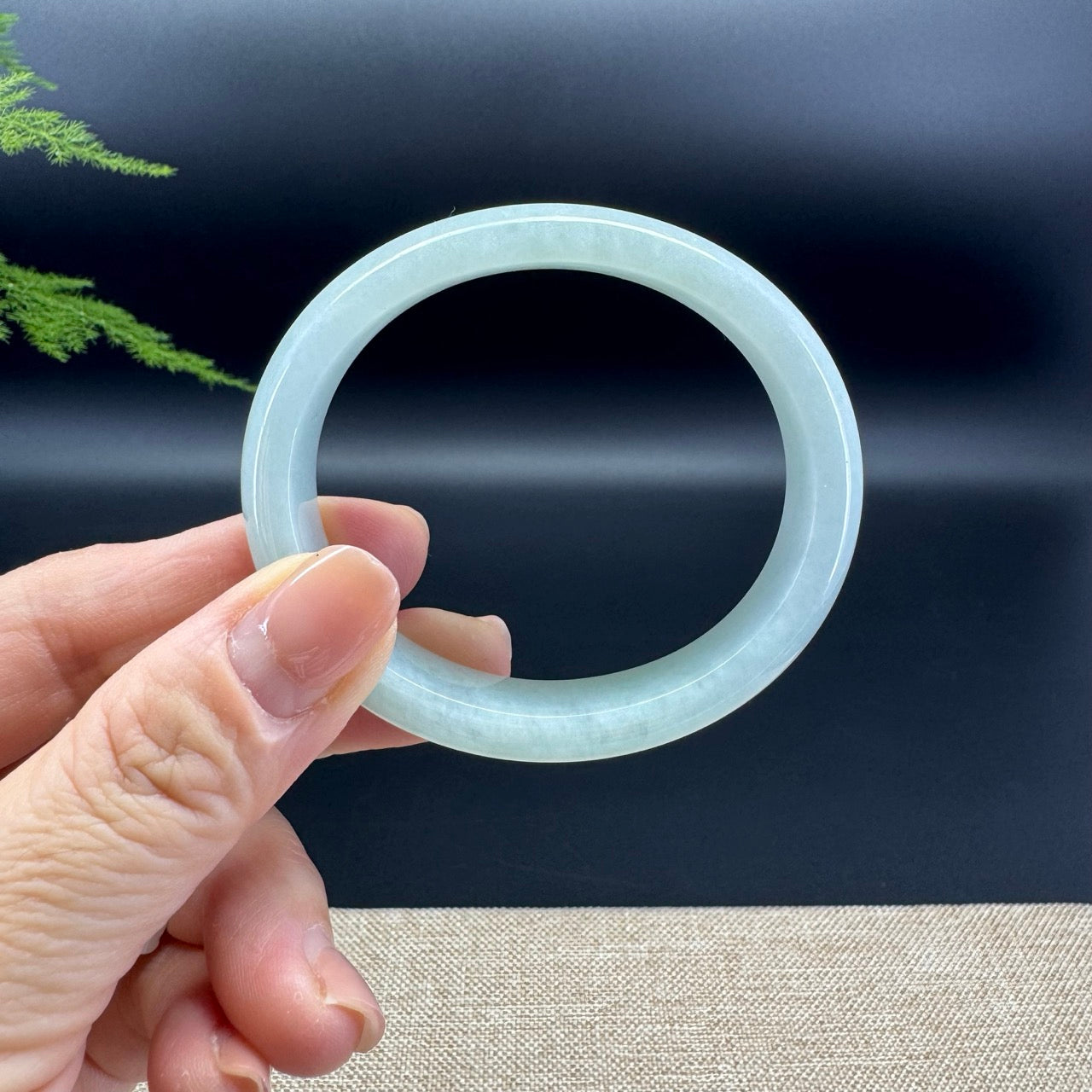 Genuine Burmese Green Jade Jadeite Bangle Bracelet ( 53.9*47.3mm )
