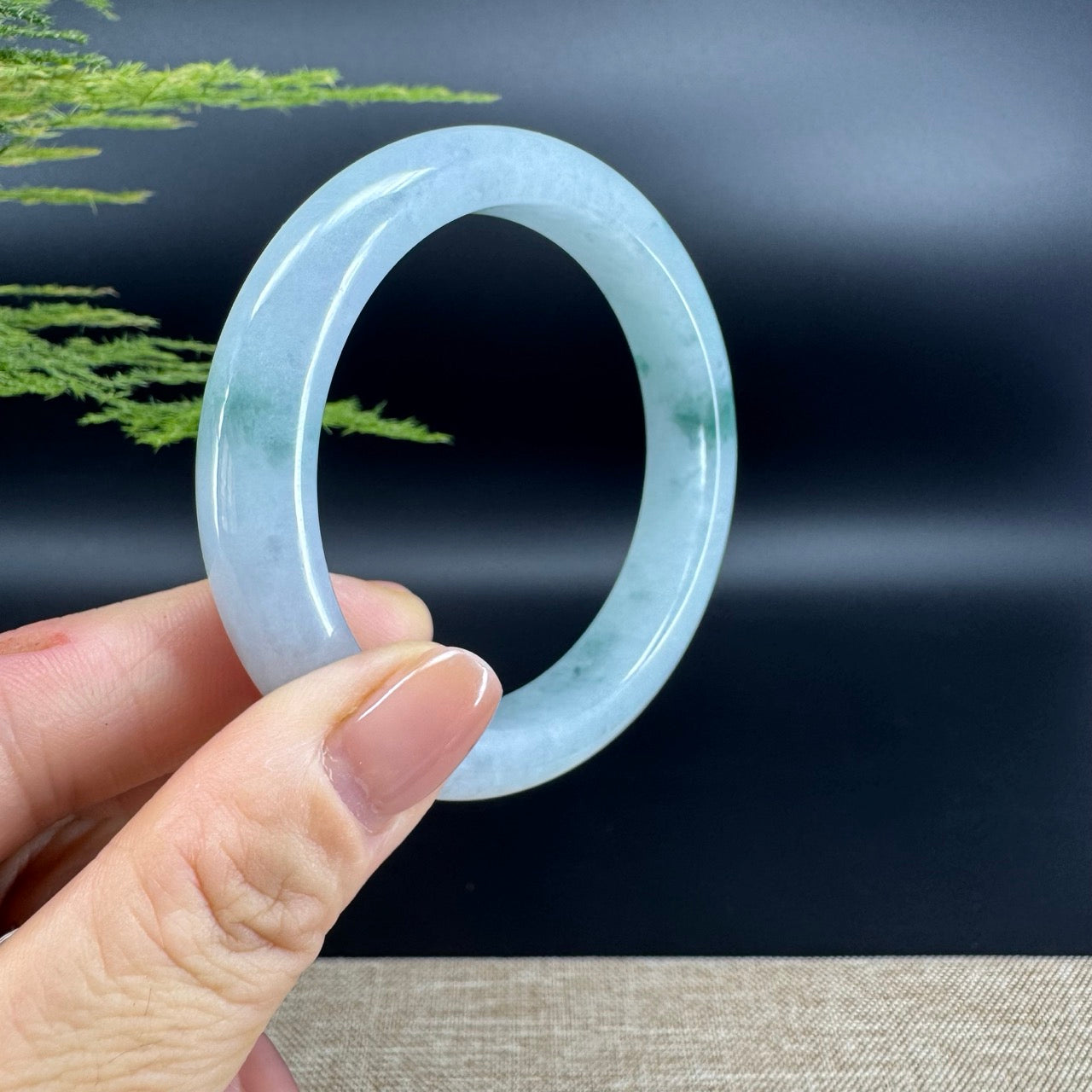 Genuine Burmese Green Jade Jadeite Bangle Bracelet (56mm)