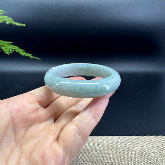 Genuine Burmese Icy Green Jade Jadeite Bangle Bracelet ( 53.1mm )