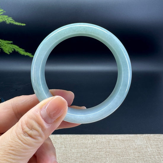 Genuine Burmese Icy Green Jade Jadeite Bangle Bracelet ( 53.1mm )