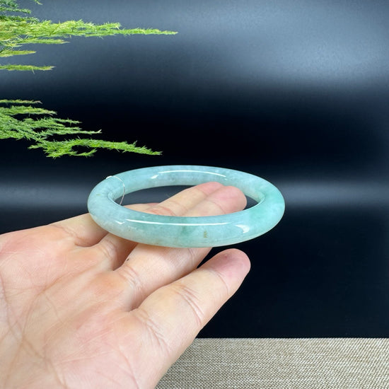 Genuine Burmese Apple Green Jade Jadeite Bangle Bracelet ( 56mm )