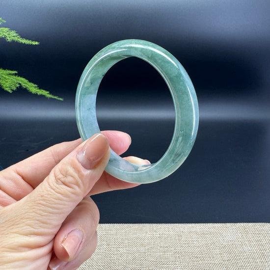 Genuine Burmese Oil Green Jade Jadeite Bangle Bracelet ( 53.9mm )