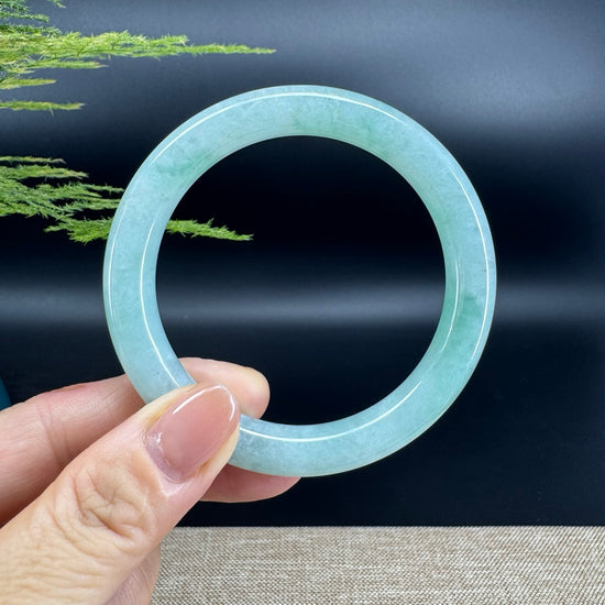 Genuine Burmese Apple Green Jade Jadeite Bangle Bracelet ( 56mm )