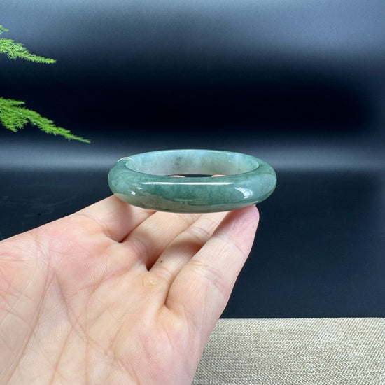 Genuine Burmese Oil Green Jade Jadeite Bangle Bracelet ( 53.9mm )