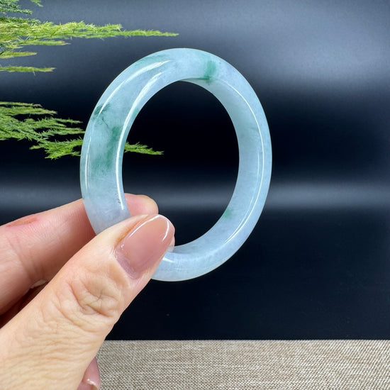 Genuine Burmese Blue Green Jade Jadeite Bangle Bracelet ( 56.3mm )
