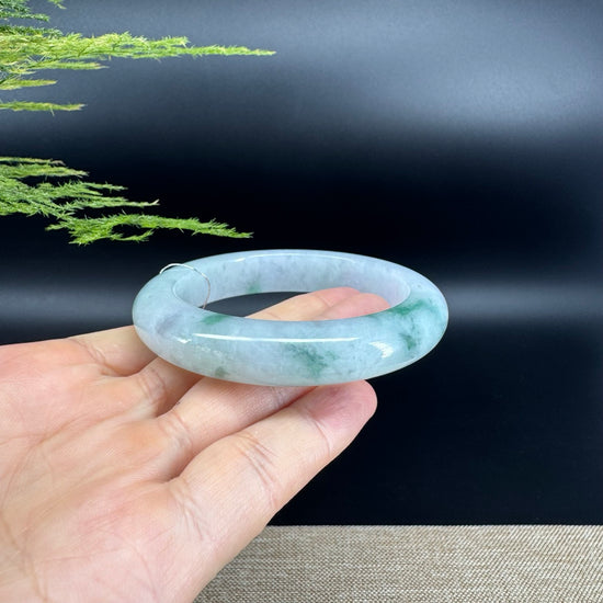 Genuine Burmese Blue Green Jade Jadeite Bangle Bracelet ( 56.3mm )