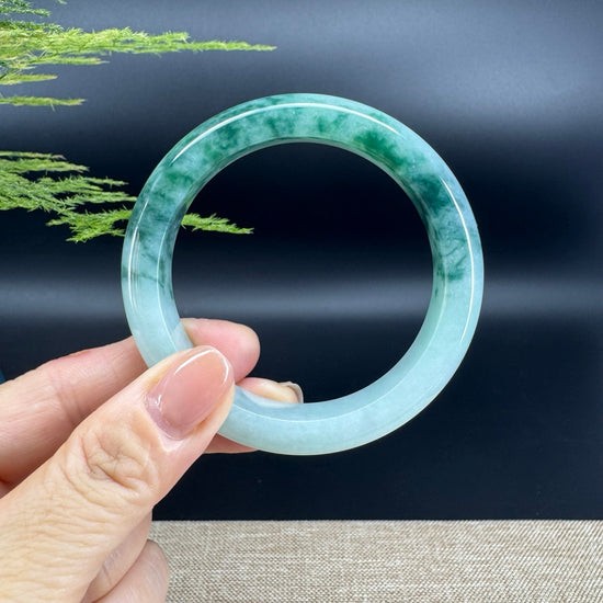 Genuine Burmese Green Jade Jadeite Bangle Bracelet ( 56.2mm )