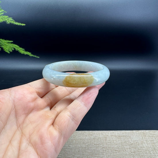 Genuine Burmese Yellow Green Jade Jadeite Bangle Bracelet ( 53.7mm )