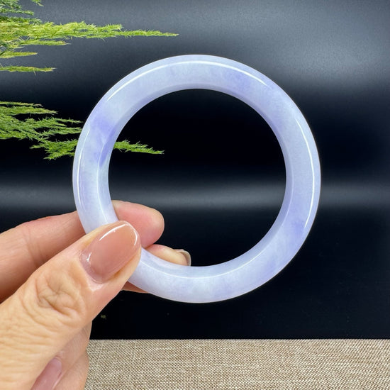 Genuine Burmese Lavender Green Jade Jadeite Bangle Bracelet (56.4mm)