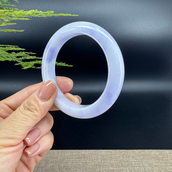 Genuine Burmese Lavender Green Jade Jadeite Bangle Bracelet (56.4mm)