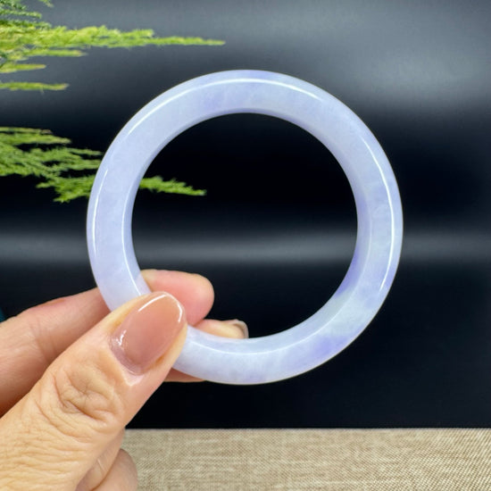 Genuine Burmese Lavender Green Jade Jadeite Bangle Bracelet (56.4mm)