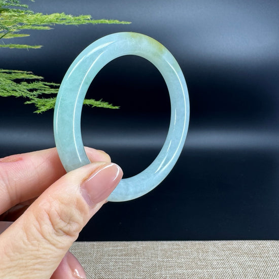 Genuine Burmese Yellow Green Jade Jadeite Bangle Bracelet (56.3mm)