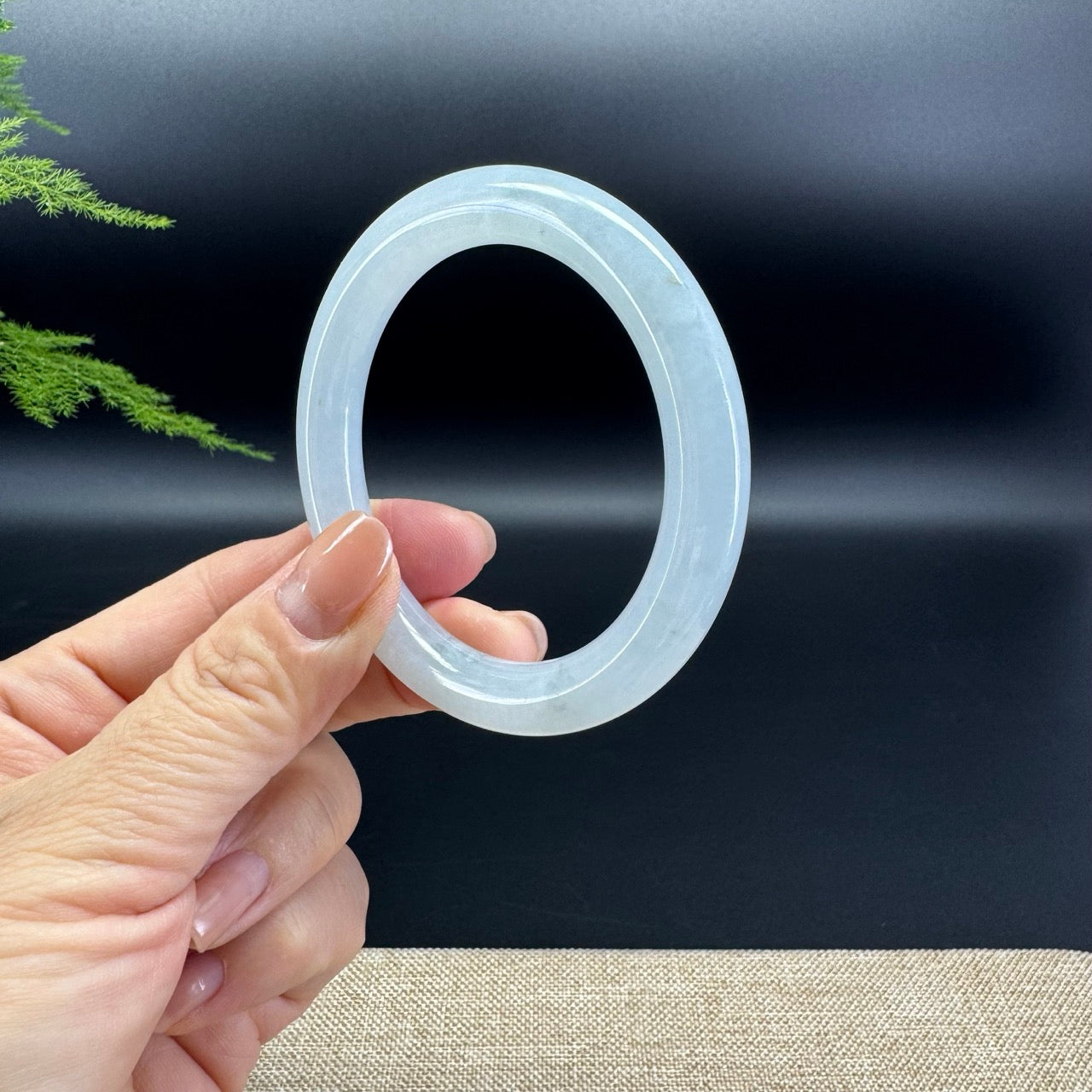 Genuine Burmese Icy Green Jade Jadeite Bangle Bracelet (53.2mm)