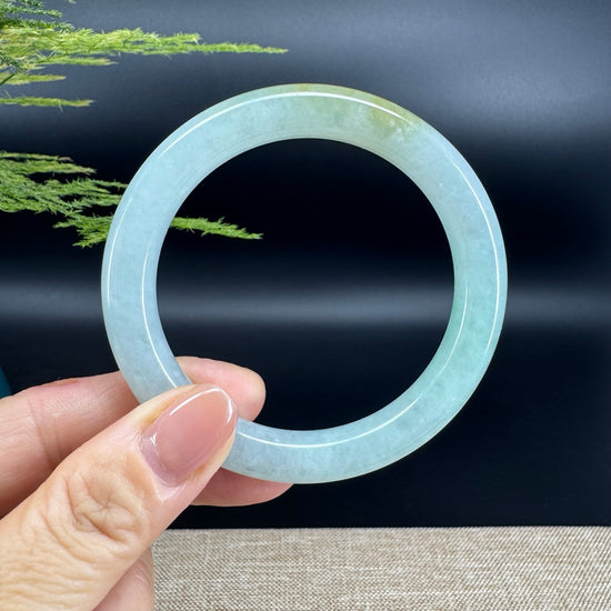 Genuine Burmese Yellow Green Jade Jadeite Bangle Bracelet (56.3mm)