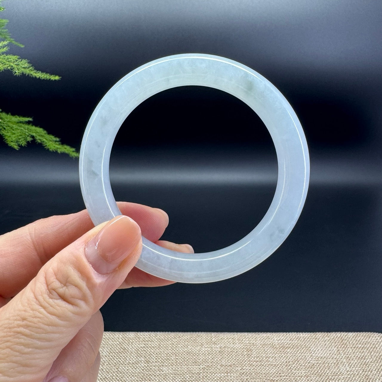 Genuine Burmese Icy Green Jade Jadeite Bangle Bracelet (53.2mm)