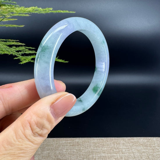 Genuine Burmese Green lavender Jade Jadeite Bangle Bracelet ( 56mm )