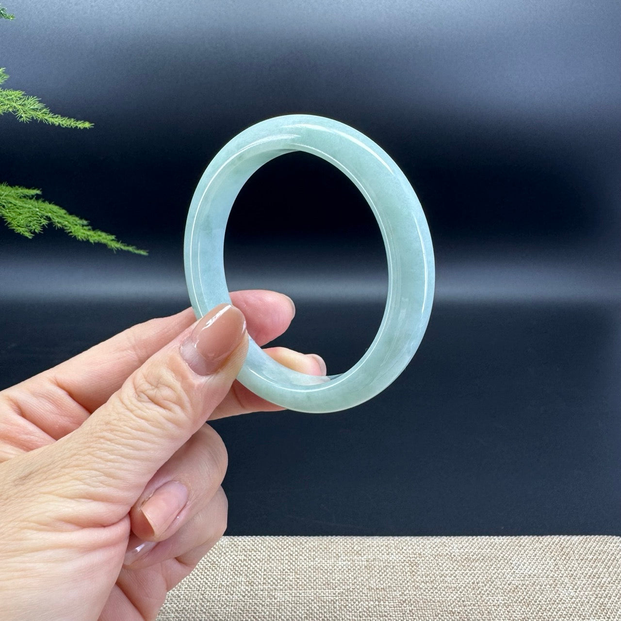 Genuine Burmese Apple Green Jade Jadeite Bangle Bracelet ( 53.7mm )