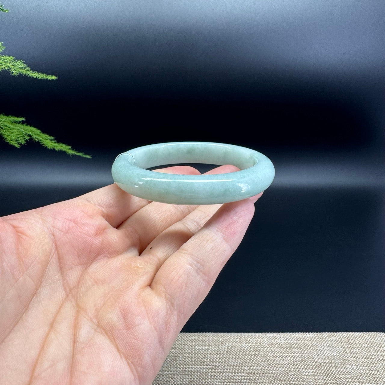 Genuine Burmese Apple Green Jade Jadeite Bangle Bracelet ( 53.7mm )