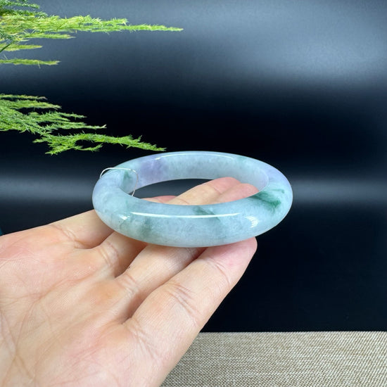 Genuine Burmese Green lavender Jade Jadeite Bangle Bracelet ( 56mm )