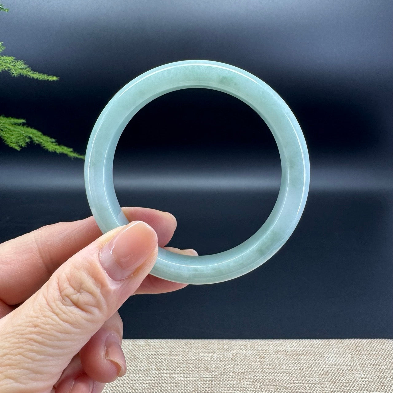 Genuine Burmese Apple Green Jade Jadeite Bangle Bracelet ( 53.7mm )