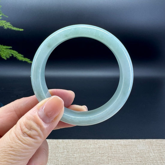 Genuine Burmese Apple Green Jade Jadeite Bangle Bracelet ( 53.6mm )