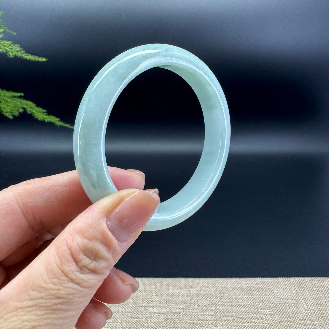 Genuine Burmese Apple Green Jade Jadeite Bangle Bracelet ( 53.6mm )