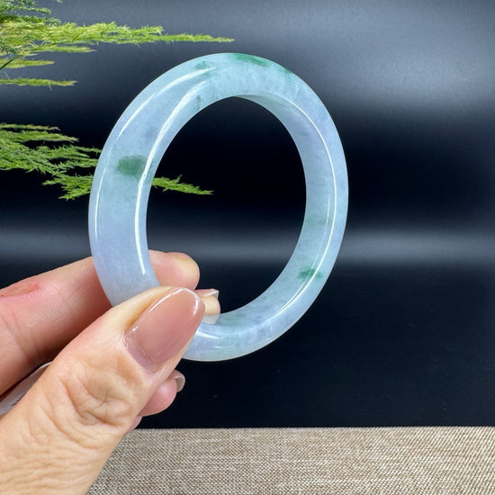 Genuine Burmese Green lavender Jade Jadeite Bangle Bracelet ( 56mm )