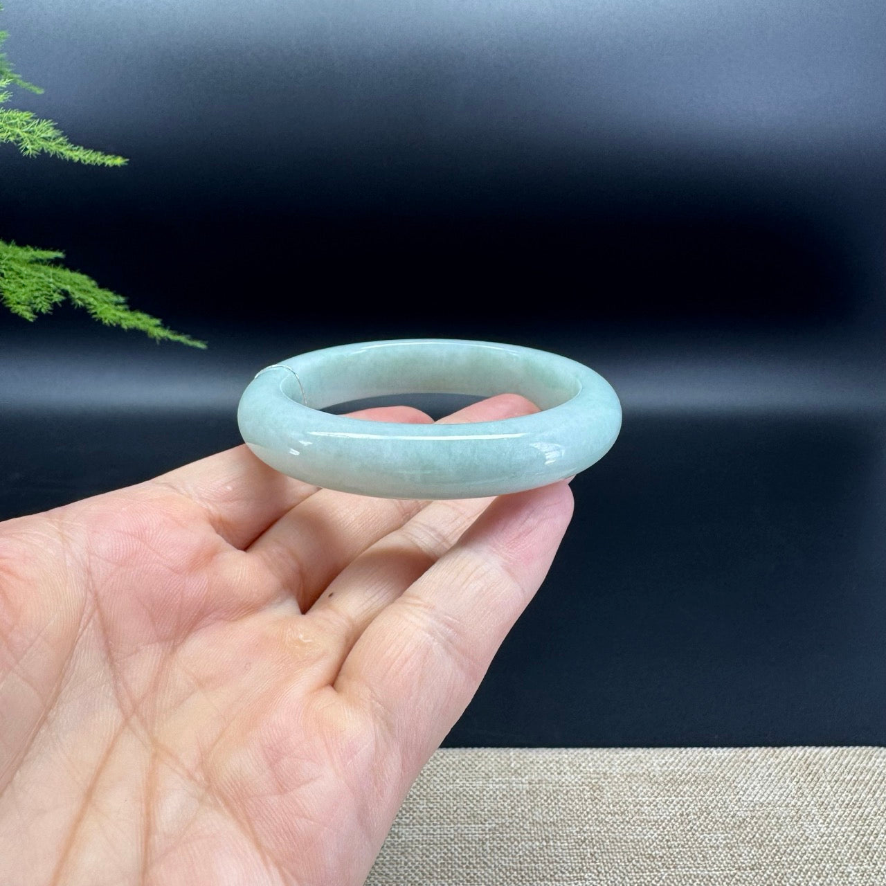 Genuine Burmese Apple Green Jade Jadeite Bangle Bracelet ( 53.6mm )