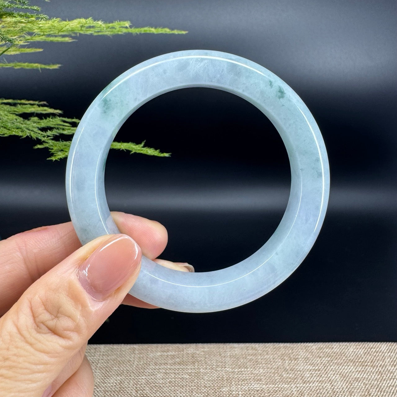 Genuine Burmese Green lavender Jade Jadeite Bangle Bracelet ( 56mm )