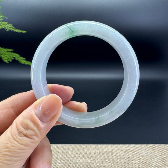 Genuine Burmese Icy Green Jade Jadeite Bangle Bracelet ( 53.7mm )