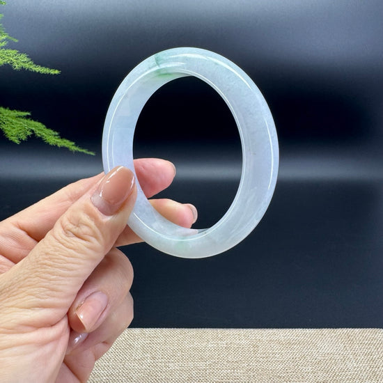Genuine Burmese Icy Green Jade Jadeite Bangle Bracelet ( 53.7mm )