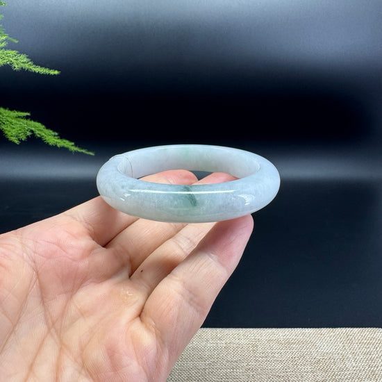 Genuine Burmese Icy Green Jade Jadeite Bangle Bracelet ( 53.7mm )