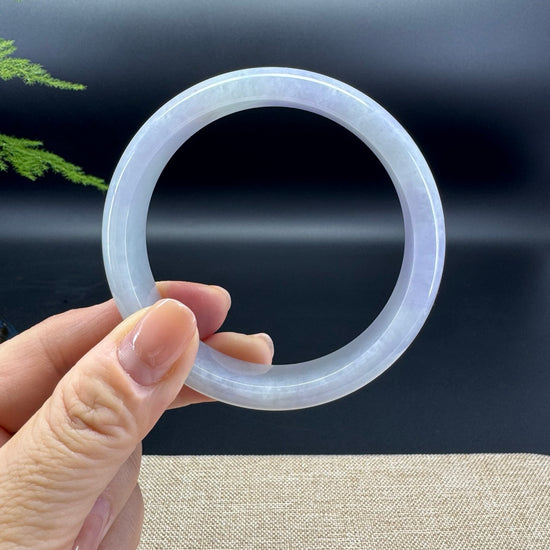 Genuine Burmese Lavender Green  Jade Jadeite Bangle Bracelet ( 60.4mm )