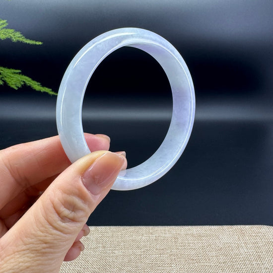 Genuine Burmese Lavender Green  Jade Jadeite Bangle Bracelet ( 60.4mm )