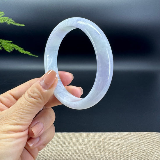 Genuine Burmese Lavender Green  Jade Jadeite Bangle Bracelet ( 60.4mm )