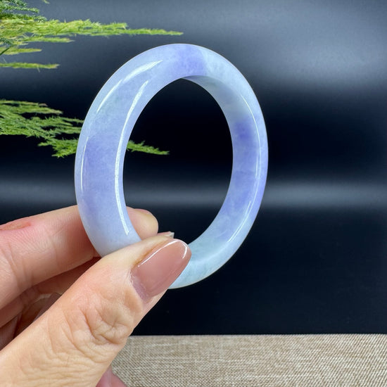 Genuine Burmese Lavender Green Jade Jadeite Bangle Bracelet (56.5mm)