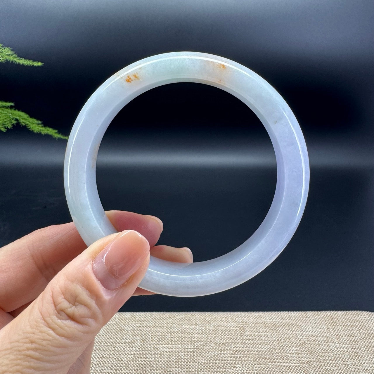 Genuine Burmese Lavender Red Green Jade Jadeite Bangle Bracelet ( 60.5mm )