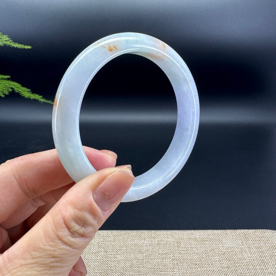 Genuine Burmese Lavender Red Green Jade Jadeite Bangle Bracelet ( 60.5mm )