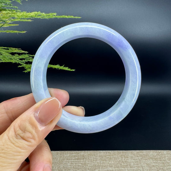 Genuine Burmese Lavender Green Jade Jadeite Bangle Bracelet ( 56.1mm )